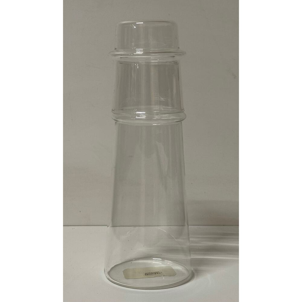 Elegant Bedside Glass Water Carafe. Tumble Up.